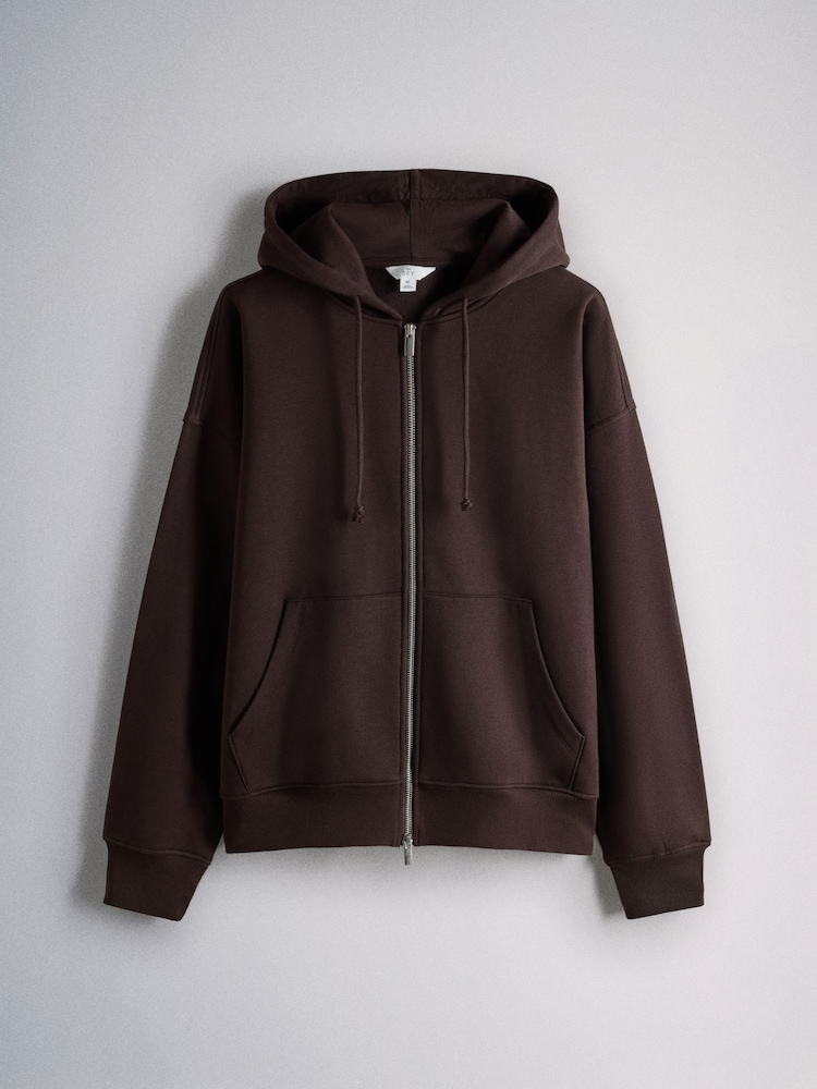 The Set 2 Pack Zip Through Hoodies Light Oatmarl/Brown - Image 2 of 5 The Set 2 Pack Zip Through Hoodies Light Oatmarl/Brown - Image 2 of 5