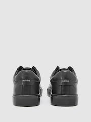 Reiss All Black Jenson Leather Hidden-Lace Trainers - Image 3 of 4