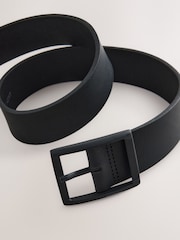 Black Casual Leather Belt With Full Buckle - Image 2 of 3