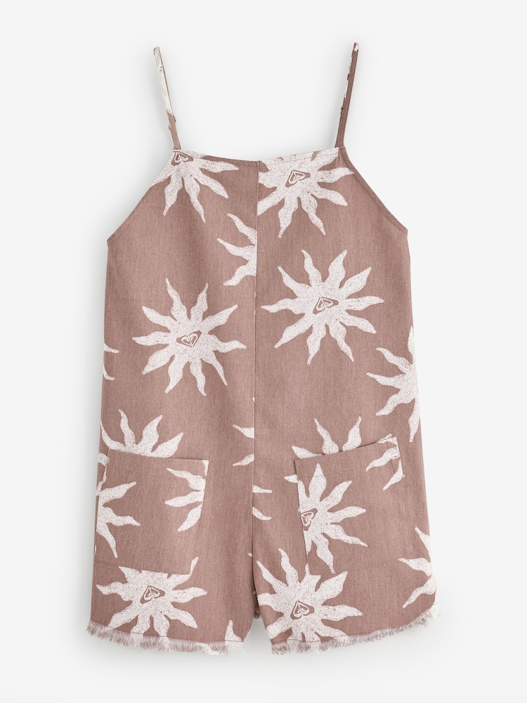 Roxy Tan Brown Lavender Daze Strappy Playsuit - Image 1 of 1