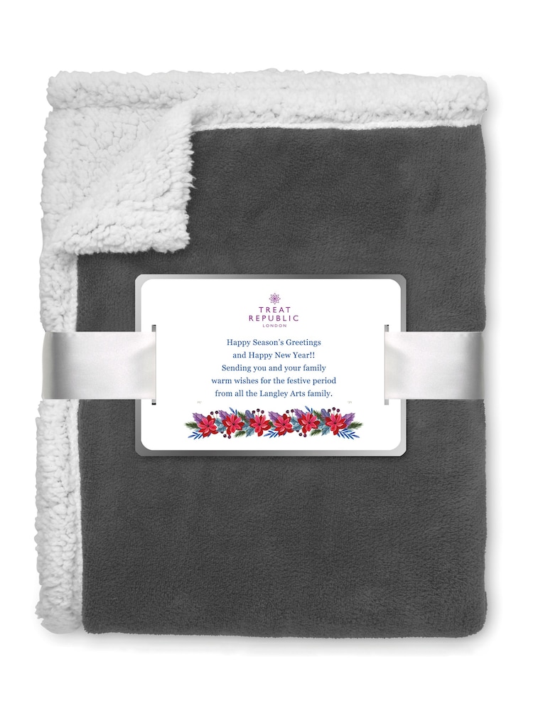 Personalised Sherpa Lined Fleece Blanket by Treat Republic - Image 1 of 2