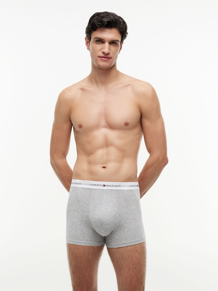 Tommy Hilfiger Grey Cotton Stretch Trunks 3 Pack - Image 2 of 6