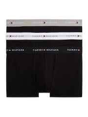 Grey Heather/Black/White - Tommy Hilfiger Cotton Stretch Boxer Trunks 3 Pack - Imaginea 1 din 6