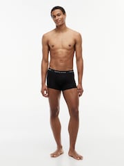 Grey Heather/Black/White - Tommy Hilfiger Cotton Stretch Boxer Trunks 3 Pack - Imaginea 4 din 6