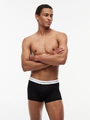 Grey Heather/Black/White - Tommy Hilfiger Cotton Stretch Boxer Trunks 3 Pack - Imaginea 6 din 6