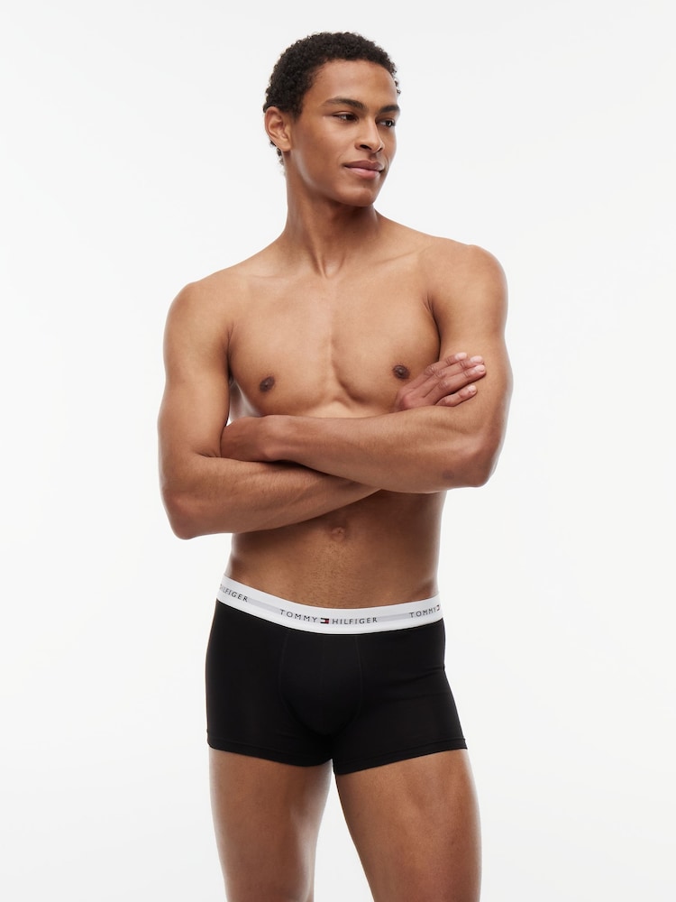 Grey Heather/Black/White - Tommy Hilfiger Cotton Stretch Boxer Trunks 3 Pack - Imaginea 6 din 6 Grey Heather/Black/White - Tommy Hilfiger Cotton Stretch Boxer Trunks 3 Pack - Imaginea 6 din 6