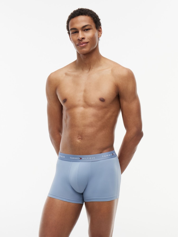 Tommy Hilfiger Blue Performance Stretch Trunks 3 Pack - Image 6 of 6 Tommy Hilfiger Blue Performance Stretch Trunks 3 Pack - Image 6 of 6