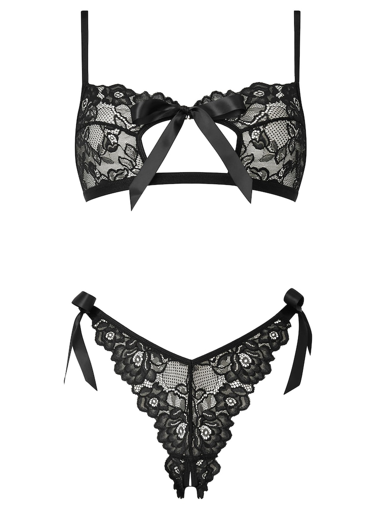 Ann Summers Black One More Kiss Lace Crotchless Set - Image 6 of 6 Ann Summers Black One More Kiss Lace Crotchless Set - Image 6 of 6