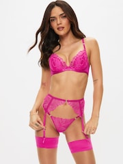 Ann Summers Pink Floral Fling Embroidered Suspender Belt - Image 2 of 6