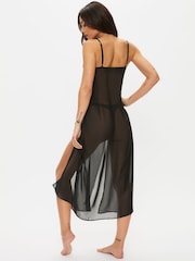 Ann Summers Black Zelia Mesh & Floral Lace Maxi Chemise - Image 2 of 5