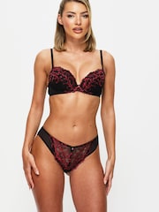 Ann Summers Black/Red Brazillian Sexy Lace Knickers - Image 1 of 5