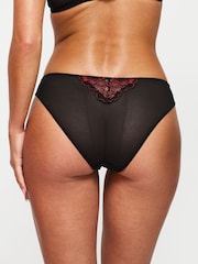 Ann Summers Black/Red Brazillian Sexy Lace Knickers - Image 3 of 5