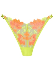 Ann Summers Green G-String Paradise Glow Neon Floral Embroidery Knickers - Image 5 of 5