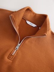 Red Cotton Rich Jersey Quarter Zip Sweatshirt - Image 2 of 3