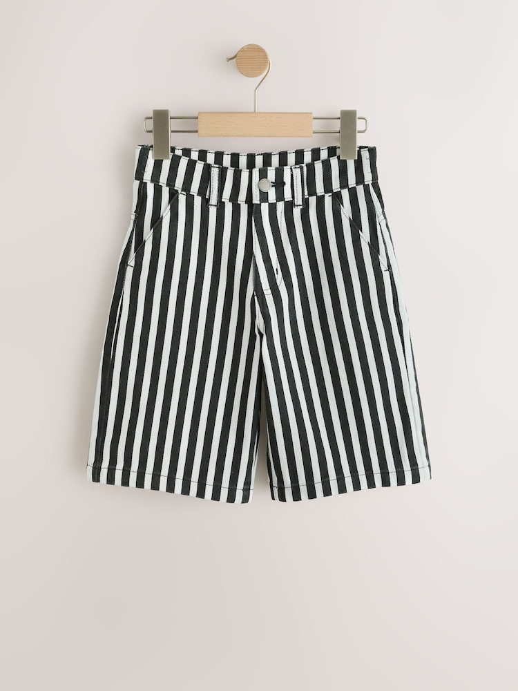 Black/White Twill Shorts (3-14yrs) - Image 1 of 3
