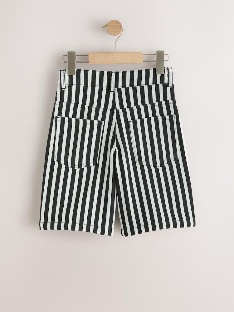 Black/White Twill Shorts (3-14yrs) - Image 2 of 3