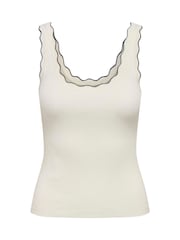 JDY White/Black Knitted Vest with Scallop Edge - Image 5 of 6