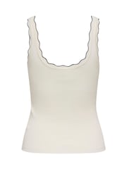 JDY White/Black Knitted Vest with Scallop Edge - Image 6 of 6