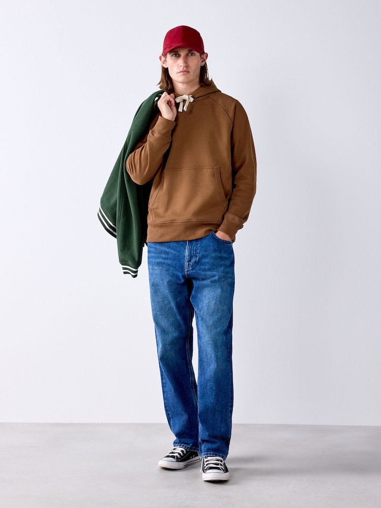Tan Brown Soft Loopback Overhead Hoodie - Image 2 of 8 Tan Brown Soft Loopback Overhead Hoodie - Image 2 of 8