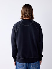 Black Graphic Soft Loopback Crew Neck Sweatshirt - Image 3 of 8