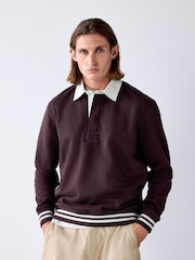 Plum Purple Rugby Polo Sweatshirt - Image 1 of 8