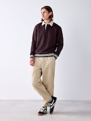 Plum Purple Rugby Polo Sweatshirt - Image 3 of 8