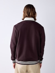 Plum Purple Rugby Polo Sweatshirt - Image 4 of 8