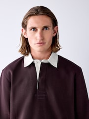 Plum Purple Rugby Polo Sweatshirt - Image 5 of 8