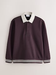 Plum Purple Rugby Polo Sweatshirt - Image 6 of 8