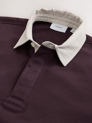 Plum Purple Rugby Polo Sweatshirt - Image 7 of 8