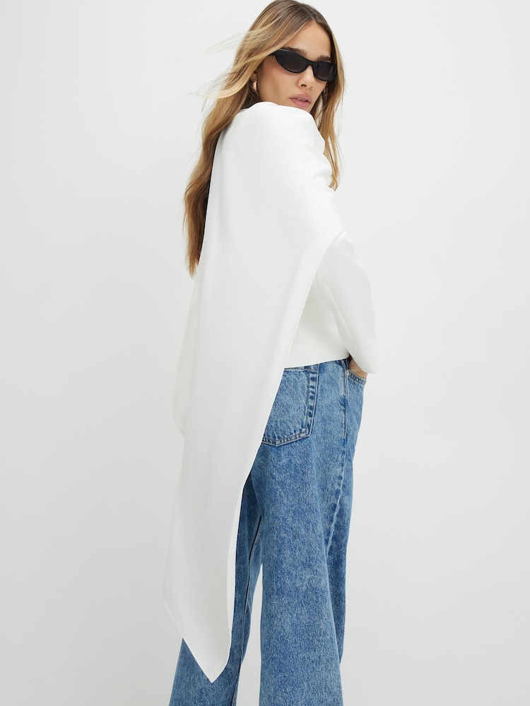 River Island Double Breasted Cape Short Blazer - Imaginea 4 din 4