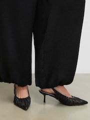 River Island Black Panelled Mesh Court Heels - Image 1 of 6