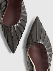 River Island Black Panelled Mesh Court Heels - Image 6 of 6