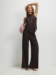 Фактурный топ-халтер с кружевной отделкой River Island - Изображение 3 4