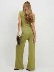 River Island Green Ponte Wide Leg Trousers - Image 2 of 4