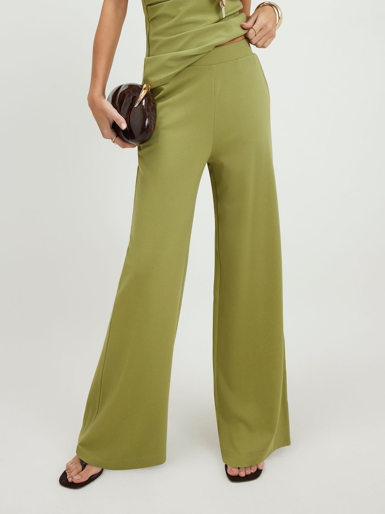 River Island Green Ponte Wide Leg Trousers - Image 4 of 4