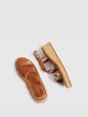 River Island Brown Cross Strap Wedge Sandals - Image 3 of 5