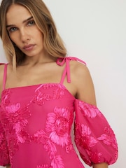 River Island Off Shoulder Cornelli Maxi Dress - Image 1 of 4