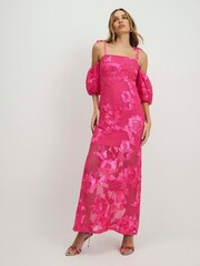 River Island Off Shoulder Cornelli Maxi Dress - Image 2 of 4