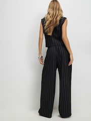 River Island Black Pinstripe Wide Leg Trousers - Image 2 of 4