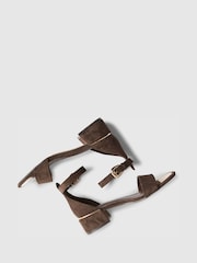 River Island Brown Faux Suede Low Block Heeled Sandals - Image 4 of 5