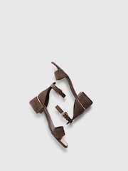 River Island Brown Faux Suede Low Block Heeled Sandals - Image 5 of 5