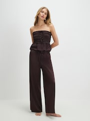 River Island Ruched Bandeau & Wide Leg Trousers Set - 画像 1 / 4