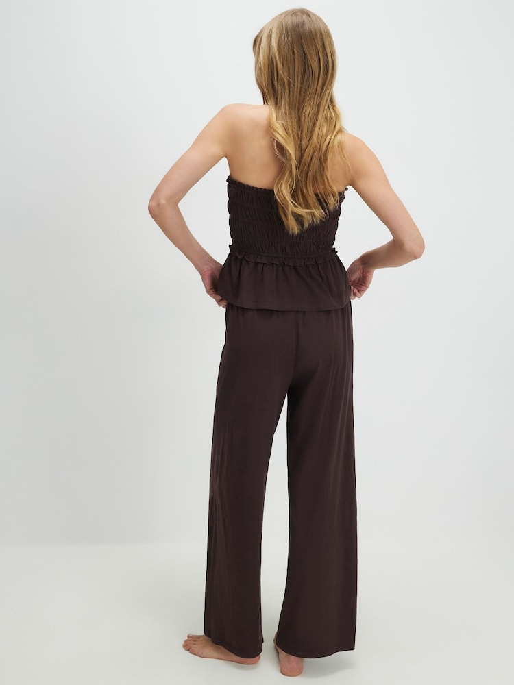 River Island Ruched Bandeau & Wide Leg Trousers Set - 画像 2 / 4