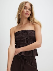 River Island Ruched Bandeau & Wide Leg Trousers Set - 画像 3 / 4