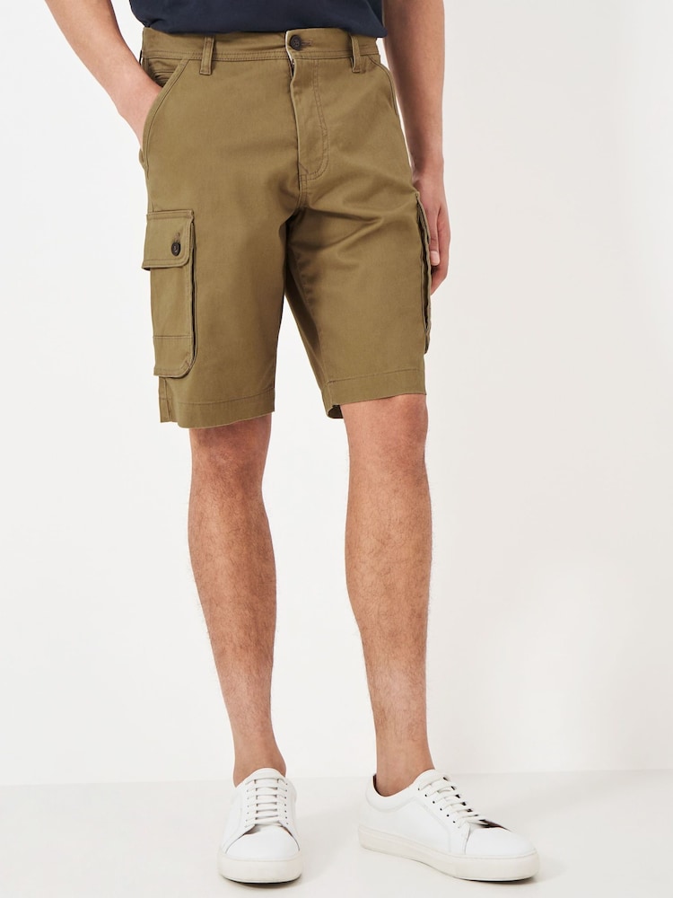 Crew Clothing Brown Cargo Shorts - Image 1 of 5 Crew Clothing Brown Cargo Shorts - Image 1 of 5