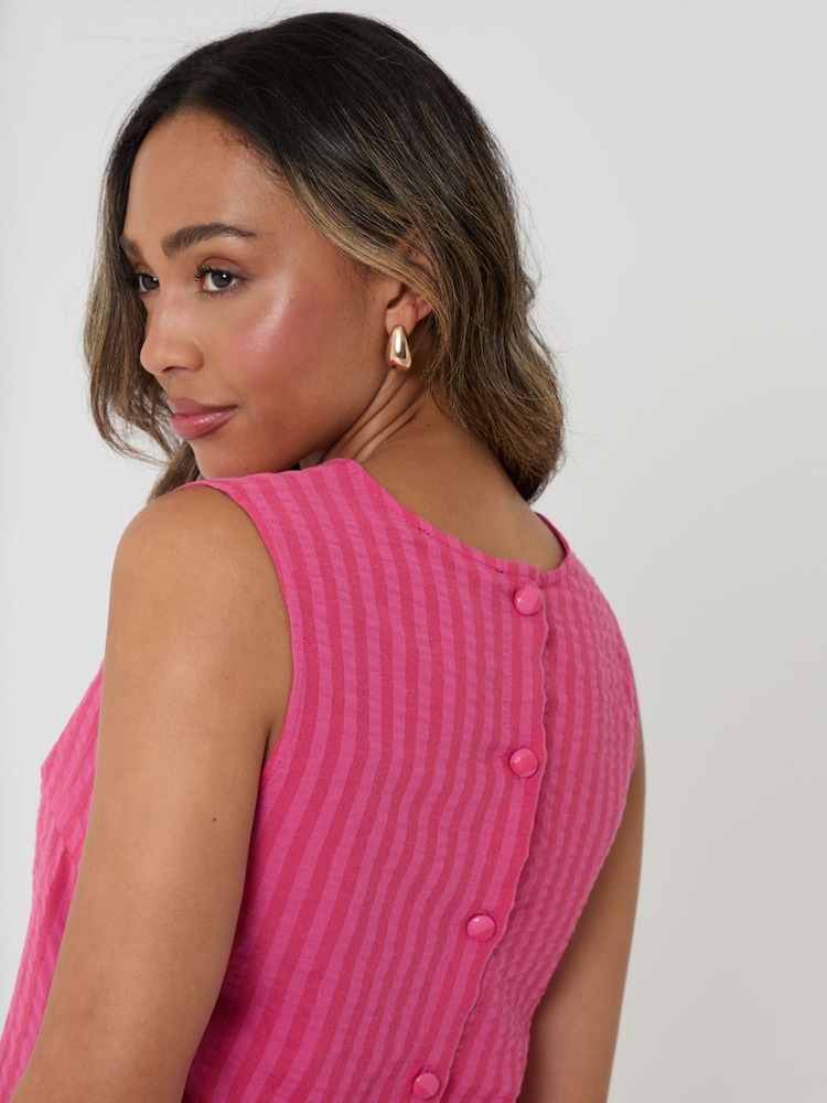 Threadbare Pink Stripe Shell Top - Image 5 of 5
