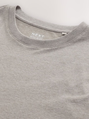 Neutral Marl Regular Fit Essential Crew Neck Cotton T-Shirt - Image 2 of 3
