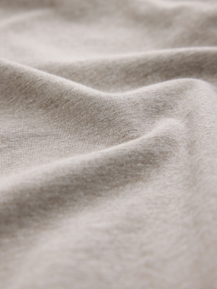Neutral Marl Regular Fit Essential Crew Neck Cotton T-Shirt - Image 3 of 3 Neutral Marl Regular Fit Essential Crew Neck Cotton T-Shirt - Image 3 of 3