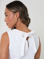 Threadbare White Tie Back Sleeveless Denim Vest - Image 4 of 4